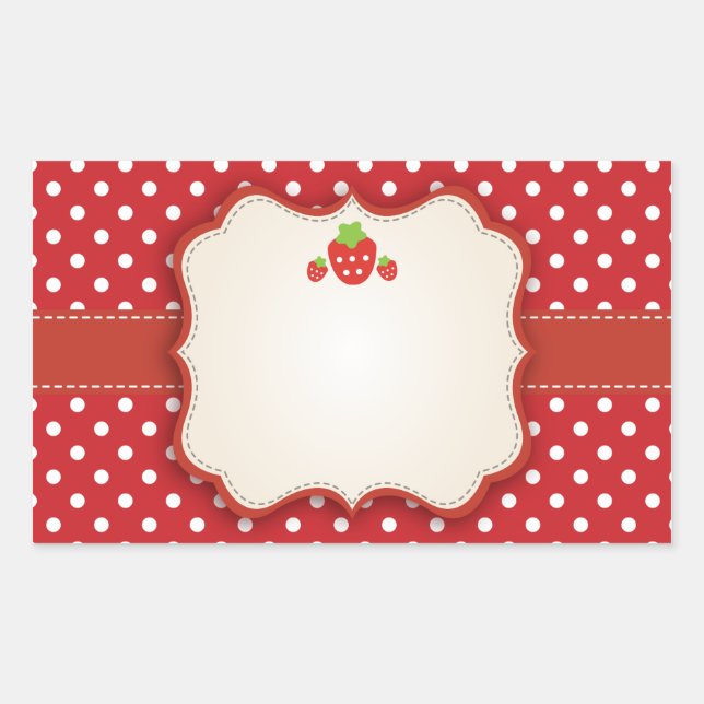 Sticker fraise Étiquette (Devant)