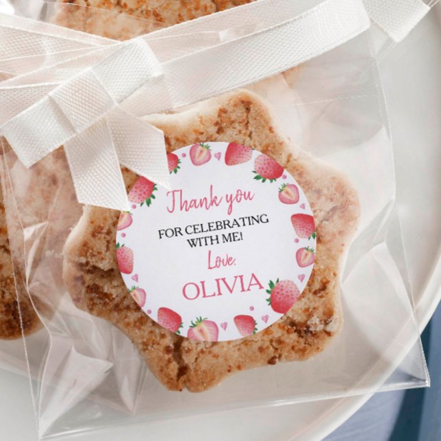 Sticker fraise Étiquette Anniversaire Baby shower (Créateur téléchargé)