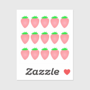Sticker Fraise Motif Art Baby shower rose Anniversaire