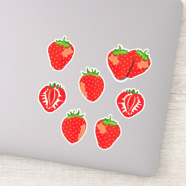 Sticker Fraises rouges mignonnes (Détail)
