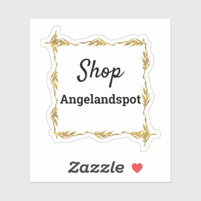 Sticker Framed Shop Votre Boutique Nom (Feuille)