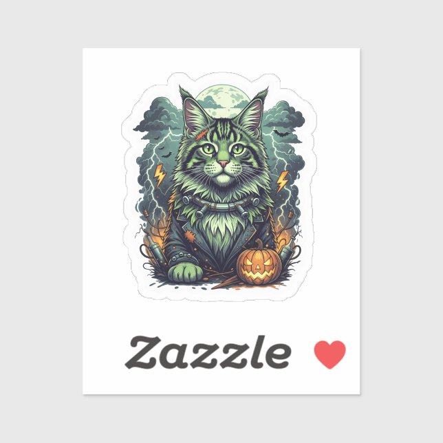Sticker FrankenCoon - Halloween Maine Coon (Feuille)