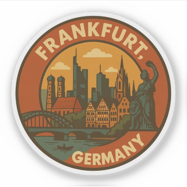 Sticker Frankfurt German Skyline (Devant)