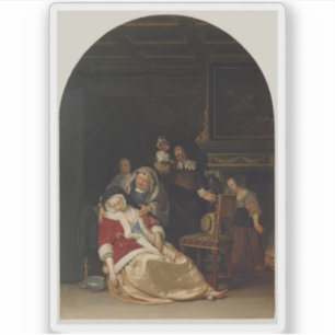 Sticker Frans van Mieris l'Ancien - Visite du Docteur
