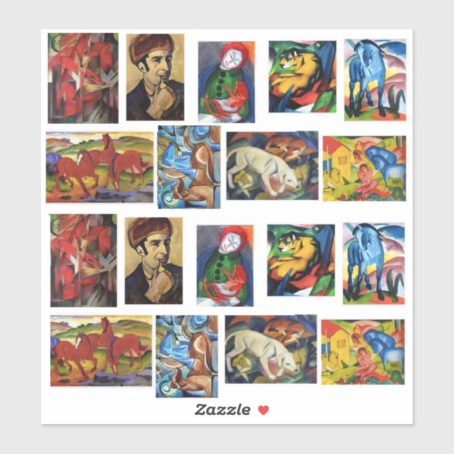 Sticker Franz Marc Art Paintings (Feuille)