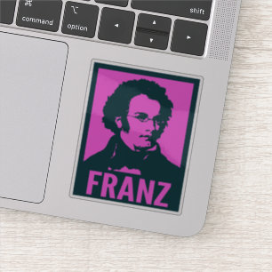 Sticker Franz Schubert Pop Art Portrait personnalisé Coupe