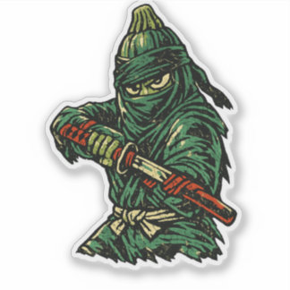 Sticker Frappe de l'ombre de courgette — Combat de ninja r
