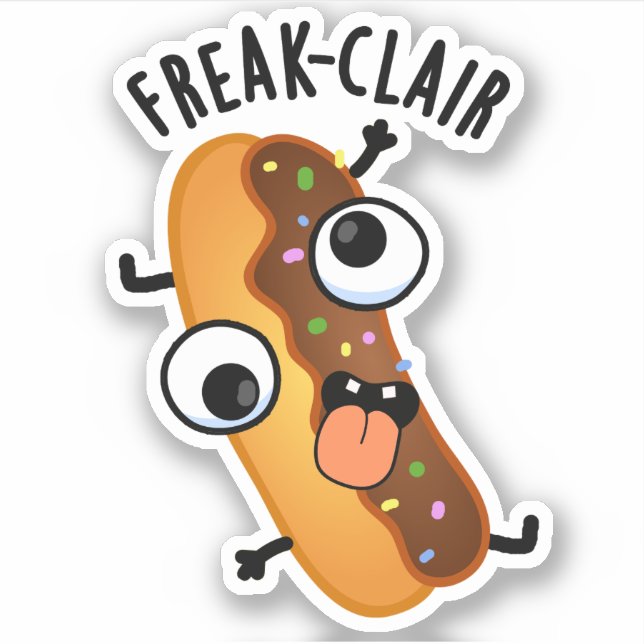 Sticker Freak-clair Funny Eclair Pun (Devant)