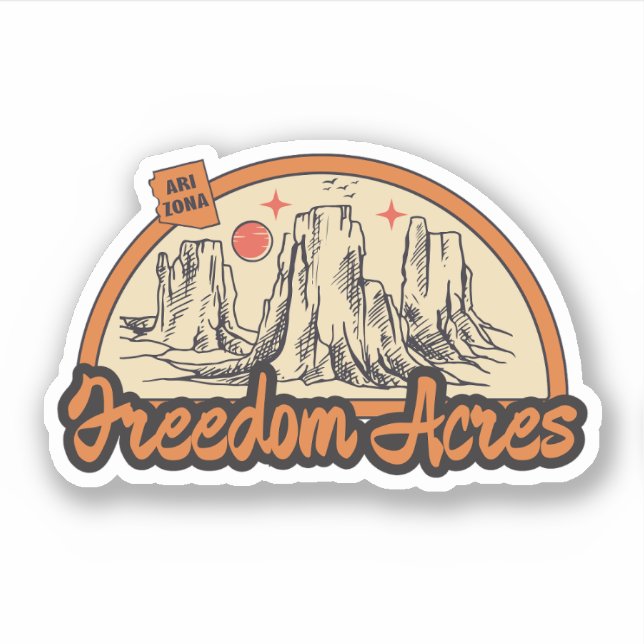 Sticker Freedom Acres, Arizona (Devant)