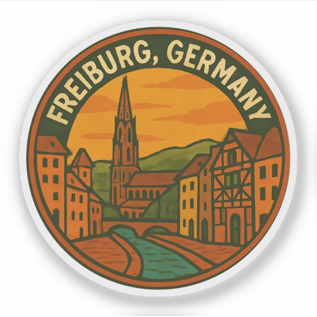 Sticker Freiburg Germany Cityscape (Devant)
