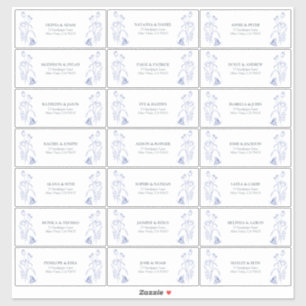 Sticker French Blue & White Victorian Floral Adresse d'hôt