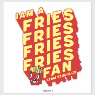 Sticker "French Fries Fan - Fun and Playing Design"