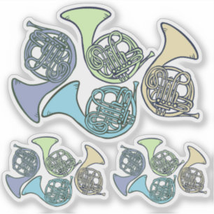 Sticker French Horns Band Class French Horn Enseignant
