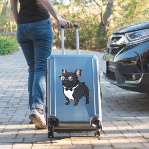 Sticker Frenchie dans Tuxedo avec lunettes