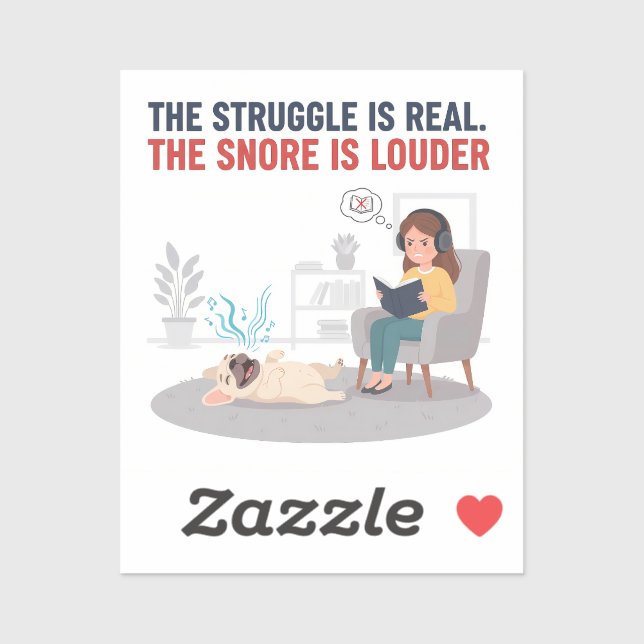 Sticker Frenchie Snoring Loud Funny Dog Mom Gift (Feuille)