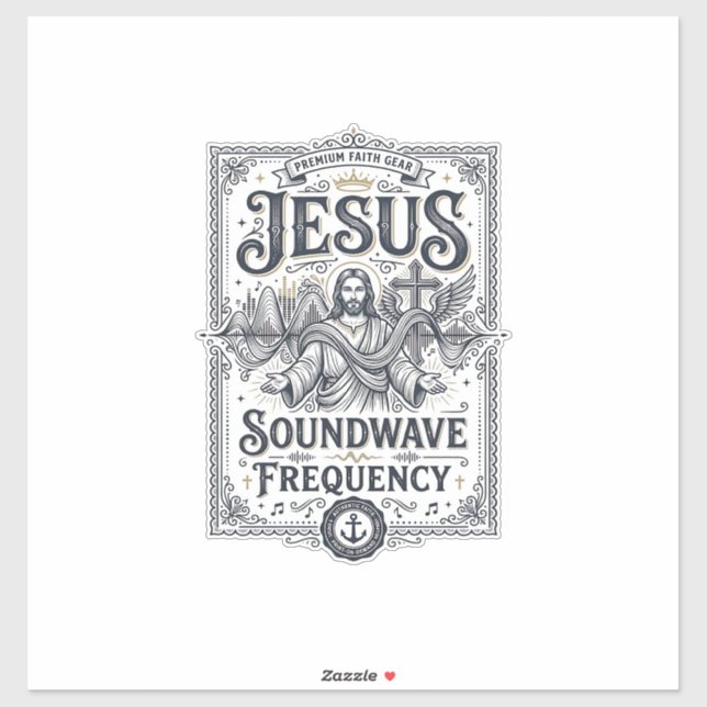 Sticker Fréquence d'onde sonore de Jésus Fréquence d'onde  (Feuille)