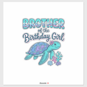 Sticker Frère de la chemise de tortue de mer de la fille d