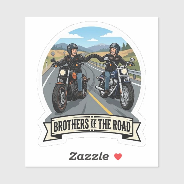 Sticker Frères De La Route Biker Moto Vinyle (Feuille)