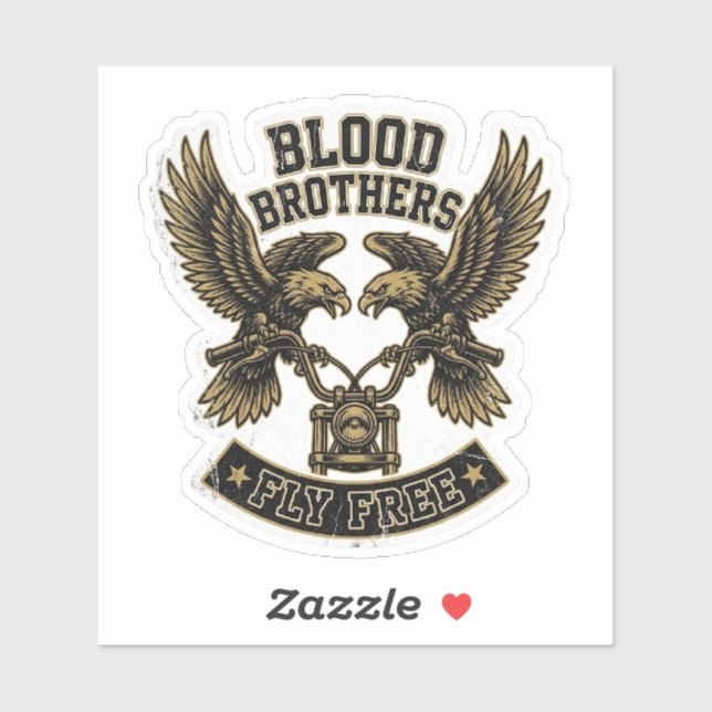Sticker Frères de sang Eagle double moto volante (Feuille)
