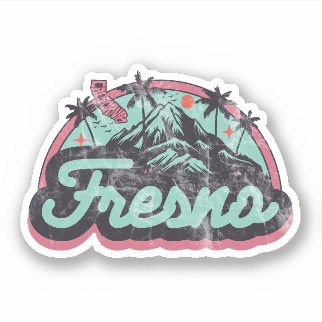 Sticker Fresno, Californie (Devant)