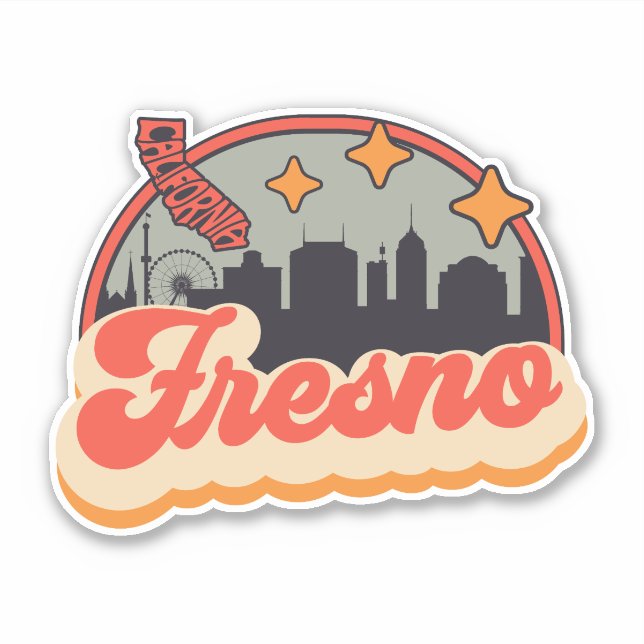Sticker Fresno, Californie (Devant)