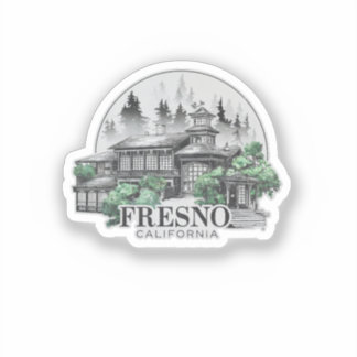 Sticker Fresno City California USA