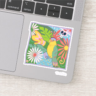 Sticker Frida Kahlo Parrot Graphic