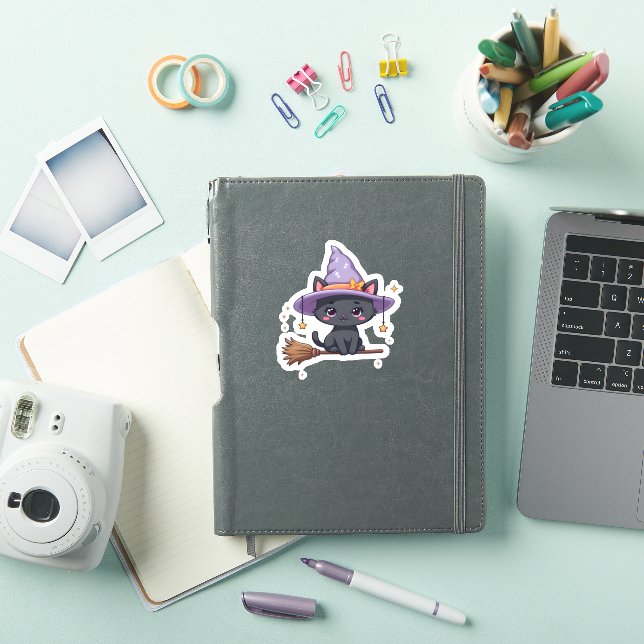 Sticker Friendly Witch Hat Cat  Cute Pastel Kawaii Hallowe (Couverture iPad)