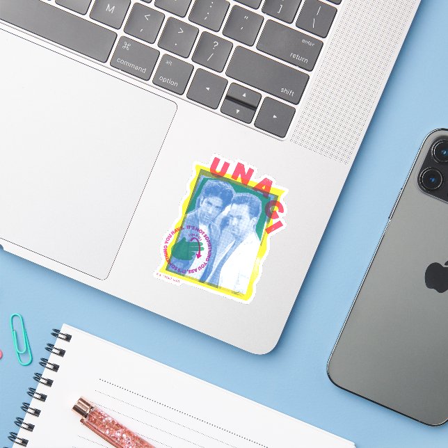 Sticker FRIENDS™ | Ross & Chandler - Unagi (Ordinateur portable avec iPhone)