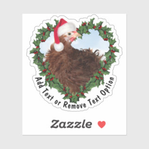 Sticker Frizzle Chick Chicken Wreath Noël