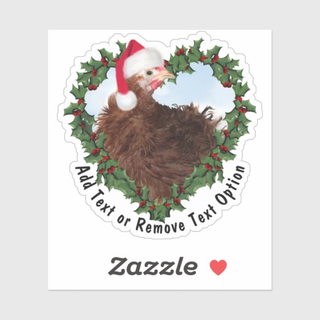Sticker Frizzle Chick Chicken Wreath Noël (Feuille)