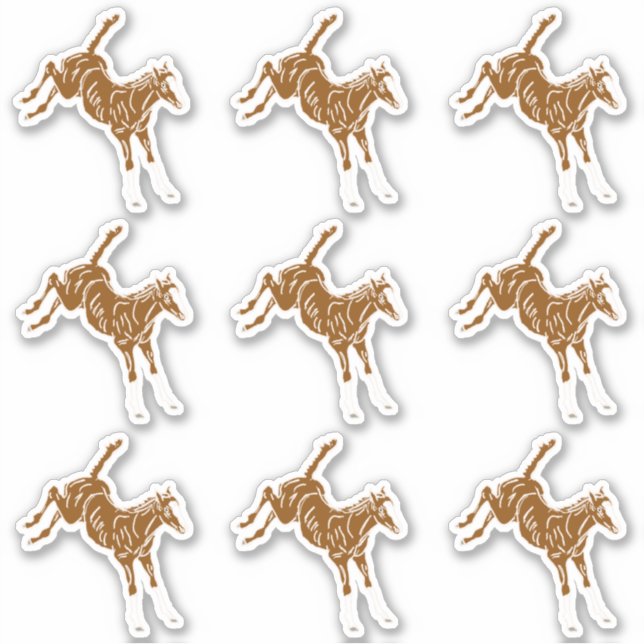 Sticker Frolicking Foal de cheval - transsp uncolor 9x per (Devant)