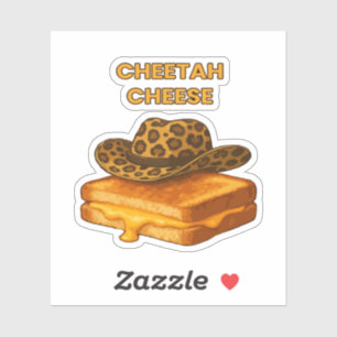 Sticker Fromage de guépard Chapeau de cowboy au fromage gr