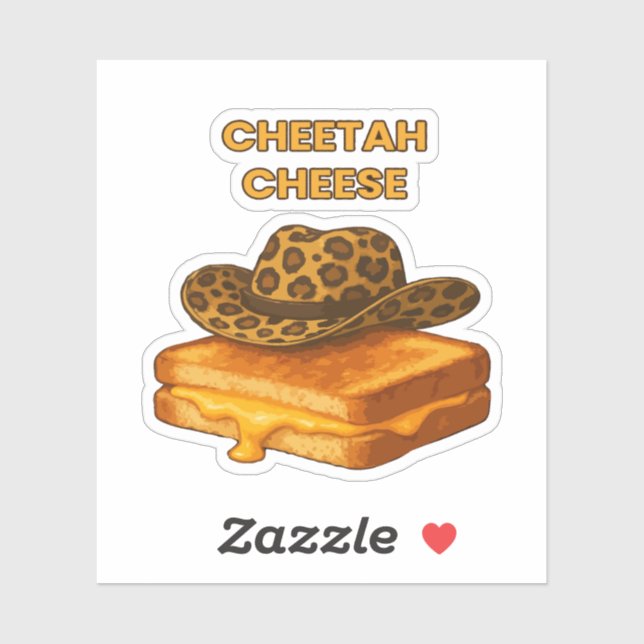 Sticker Fromage de guépard Chapeau de cowboy au fromage gr (Feuille)