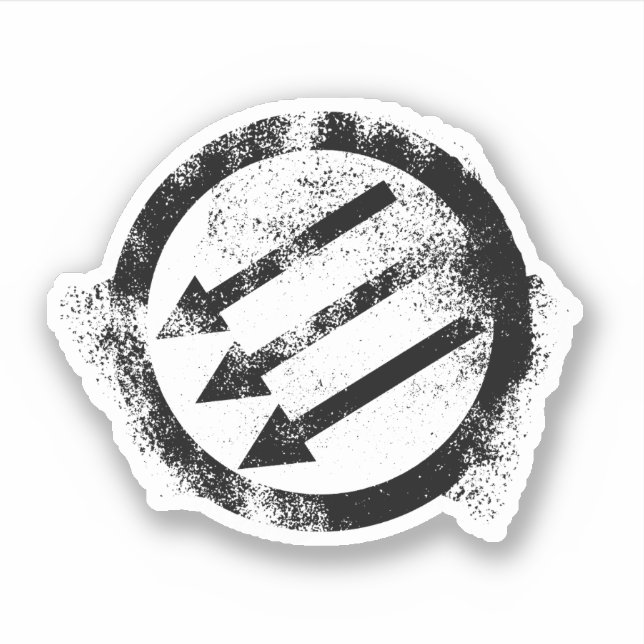 Sticker Front en fer anti-fasciste en état de détresse (Devant)