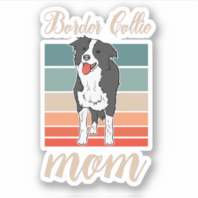 Sticker Frontière Collie Maman Fête des mères Chien (Devant)