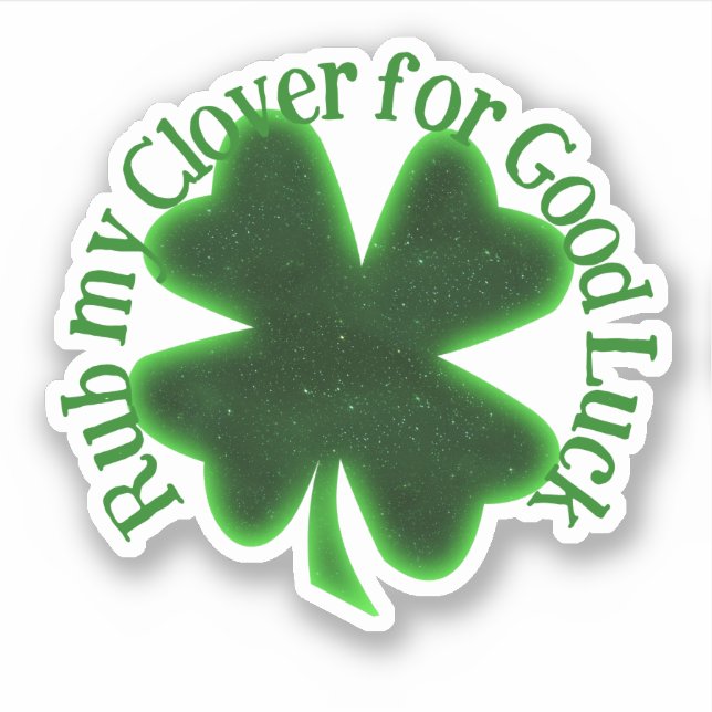 Sticker Frottez Mon Trèfle St. Patrick's Day (Devant)
