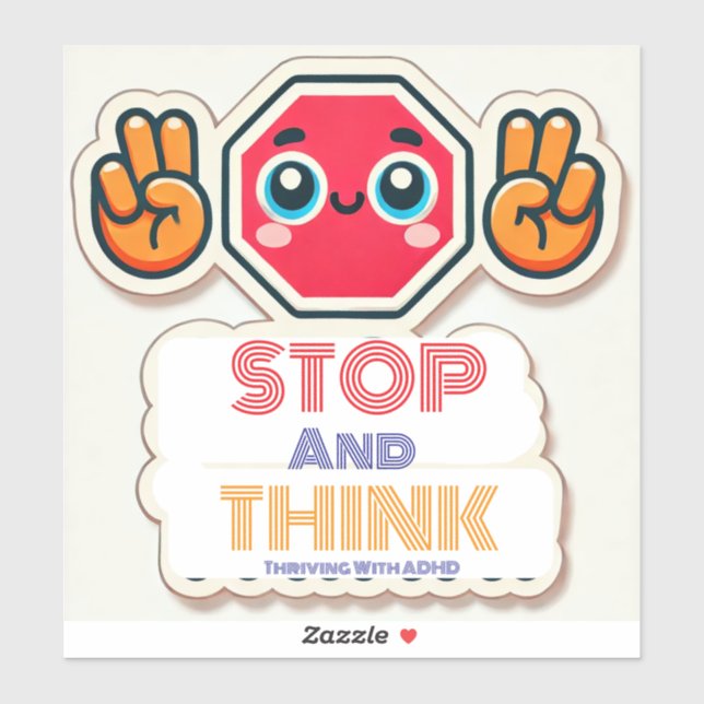 Sticker Fruit avec le TDAH* Arrêtez de penser (Feuille)