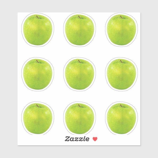 Sticker Fruit frais vert sain de pomme (Feuille)
