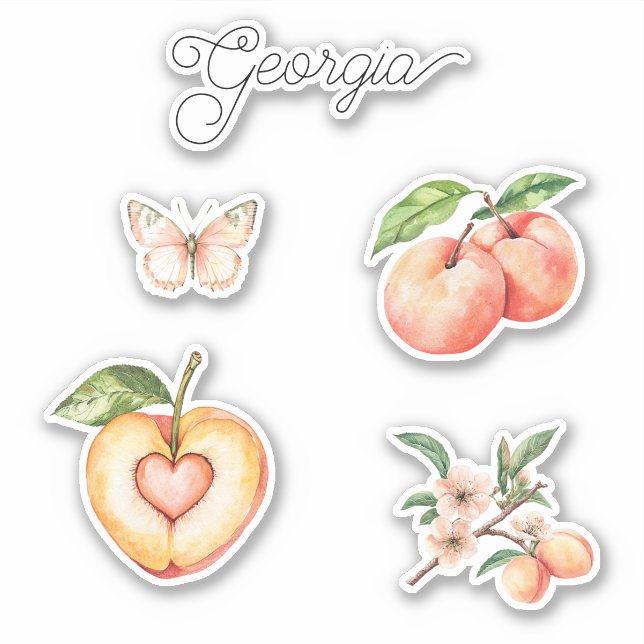 Sticker Fruit Heart Peach de Géorgie (Devant)