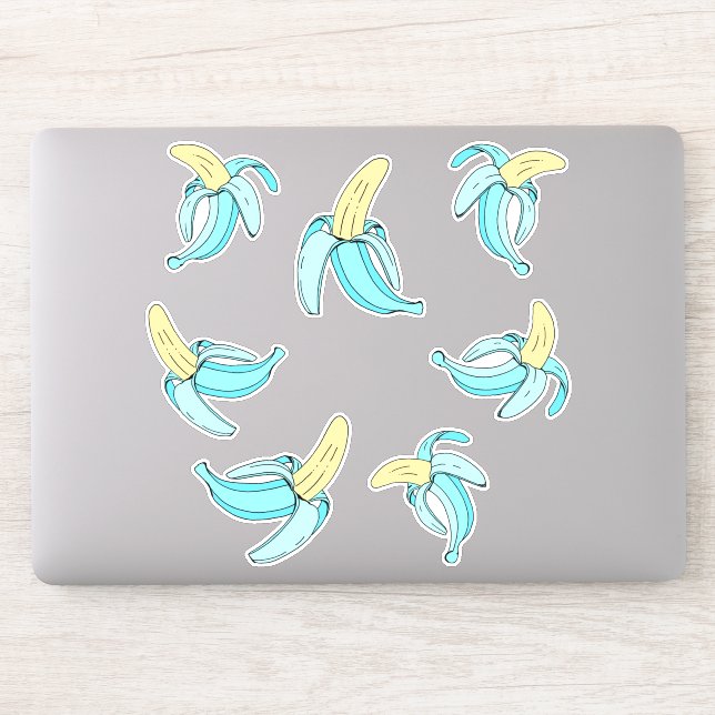 Sticker Fruit tropical à la banane bleue Aqua (Ordinateur)