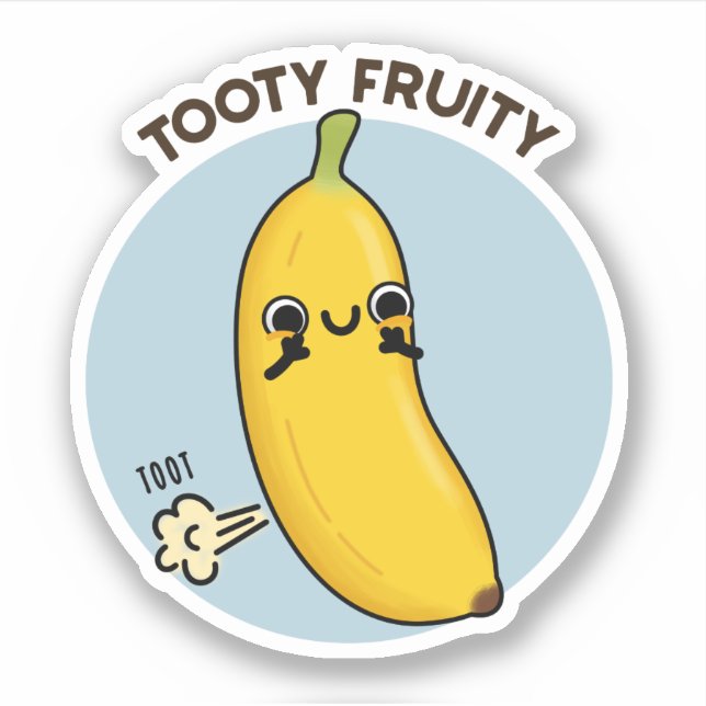 Sticker Fruité Tooty Funky Banana Fruit Pun (Devant)
