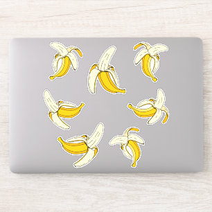 Sticker Fruits de banane jaune tropicale