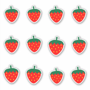 Sticker Fruits de fraises Produire des baies Ferme d'été