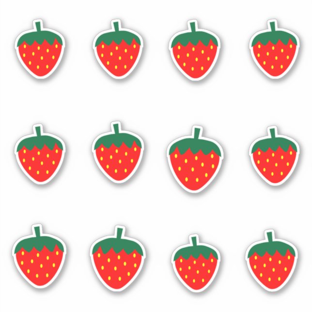 Sticker Fruits de fraises Produire des baies Ferme d'été (Devant)