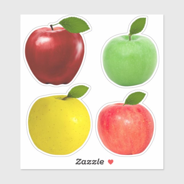 Sticker Fruits de pomme colorés (Feuille)