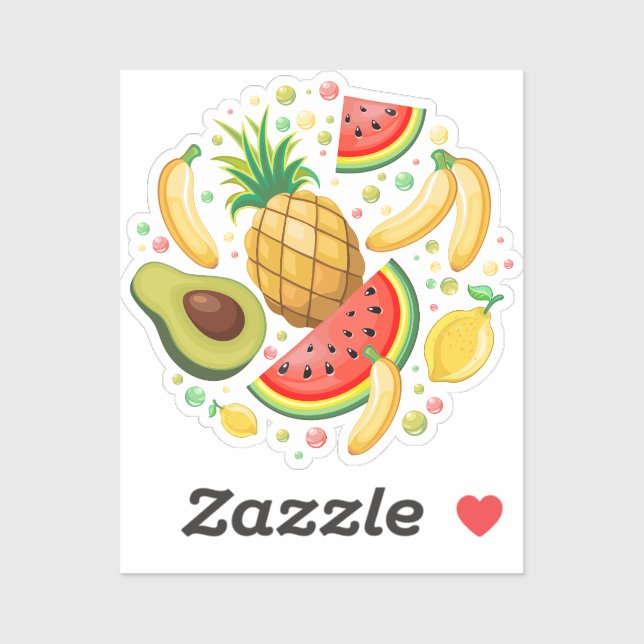 Sticker Fruits d'été frais Motif (Feuille)