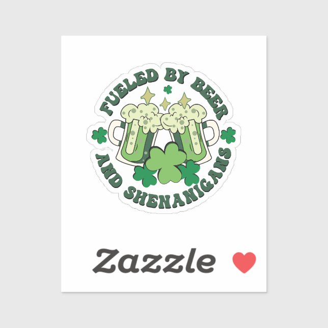 Sticker Fueled By Beer And Shenanigans (Feuille)