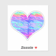Fun Chrome Metallic Neon Rainbow Heart