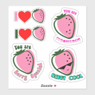 Sticker Fun de fraise Cool Extraordinaire Awesome